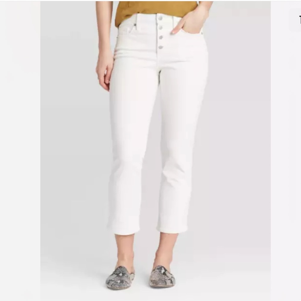 Women's High-Rise Straight Jeans - Universal Thread - White